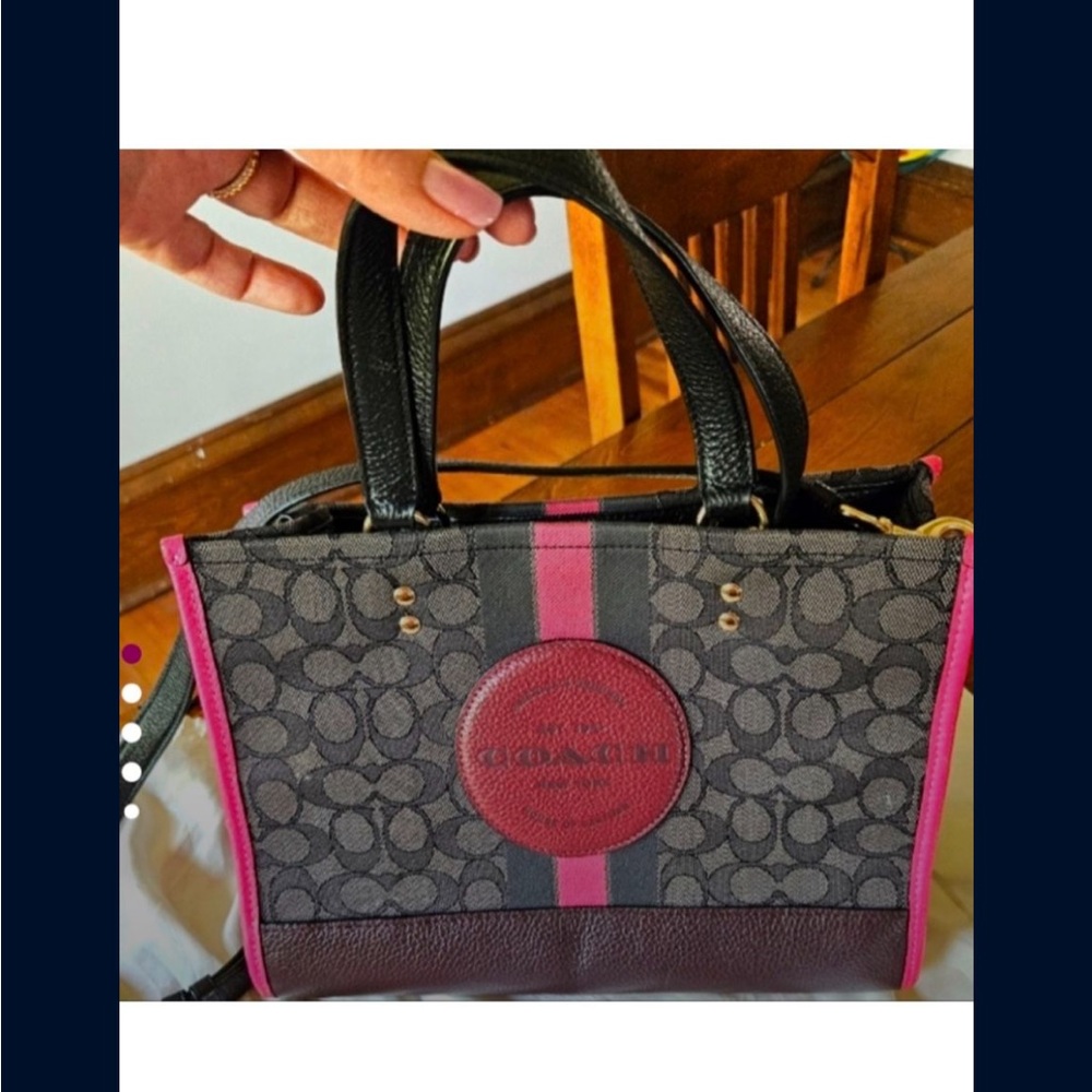 Coach Signature Satchel - Pink and Black